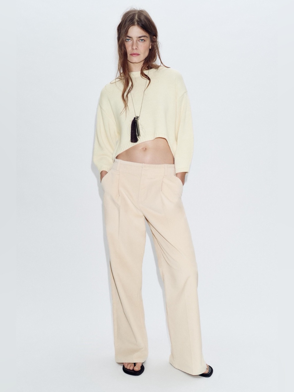Zara Cropped Knit Sweater